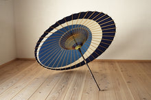 画像をギャラリービューアに読み込む, 小蛇の目傘【三日月 青×紺】 - 和傘CASA