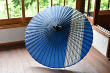 画像をギャラリービューアに読み込む, 蛇の目傘【縞帯 青×格子模様】