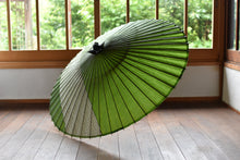 画像をギャラリービューアに読み込む, 蛇の目傘【縞帯 鶯×緑ストライプ】