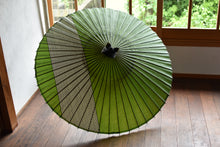 画像をギャラリービューアに読み込む, 蛇の目傘【縞帯 鶯×緑ストライプ】