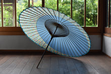 画像をギャラリービューアに読み込む, 蛇の目傘【月奴 水色×花柄】