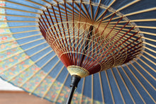 画像をギャラリービューアに読み込む, 蛇の目傘【月奴 水色×花柄】