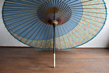 画像をギャラリービューアに読み込む, 蛇の目傘【月奴 水色×花柄】