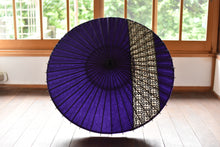 画像をギャラリービューアに読み込む, 日傘【縞帯 紫×格子模様】