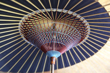 画像をギャラリービューアに読み込む, 蛇の目傘【月奴 黒×柿渋鉄】(竹柄)