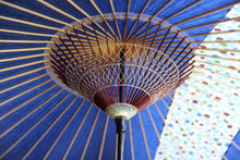 画像をギャラリービューアに読み込む, 蛇の目傘【縞帯 紺×水玉格子】