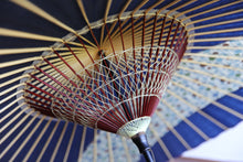 画像をギャラリービューアに読み込む, 蛇の目傘【縞帯 紺×水玉格子】