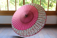 Cargar imagen en el visor de la galería, 日傘【月奴 ピンク×花柄】