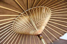 画像をギャラリービューアに読み込む, 日傘【網代 柿渋染(黒柿)】(ベージュ)(女竹)