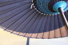 画像をギャラリービューアに読み込む, 日傘【月奴 黒×柿渋鉄】(ブルー)(継柄)