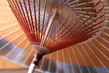 将图片加载到图库查看器,蛇の目傘【助六 かすみ染め(ブルーブラウン)×柿渋染】 (女竹)