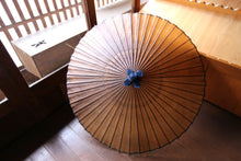 将图片加载到图库查看器,蛇の目傘【柿渋染(黒柿)】(ブルー)(女竹)