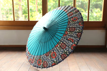 将图片加载到图库查看器,遮阳伞【月光绿松石色×菊花蔓藤花纹】