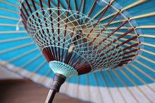 画像をギャラリービューアに読み込む, 日傘【月奴 ターコイズ×白花青】
