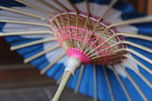 画像をギャラリービューアに読み込む, まめ和傘【切継ぎ 桜(青×白)】 - 和傘CASA