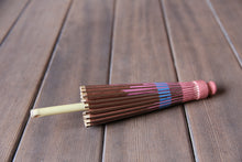 画像をギャラリービューアに読み込む, まめ和傘【切継ぎ 桜(茶×ピンク)】 - 和傘CASA