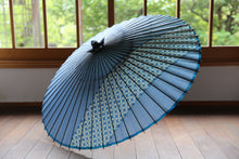 画像をギャラリービューアに読み込む, 蛇の目傘【縞帯 水色×青格子】