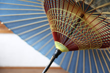 画像をギャラリービューアに読み込む, 蛇の目傘【縞帯 水色×青格子】