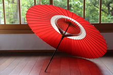 画像をギャラリービューアに読み込む, 蛇の目傘【中張 赤×白】