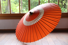 画像をギャラリービューアに読み込む, 蛇の目傘【中張 オレンジ×白】