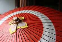 画像をギャラリービューアに読み込む, 蛇の目傘【中張 オレンジ×白】