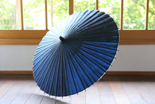 Cargar imagen en el visor de la galería, Sombrilla [Doble colgante azul marino x pliegue teñido (azul)
