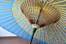 将图片加载到图库查看器,蛇の目傘【月奴 水色×花柄】 - 和傘CASA