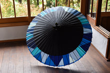 画像をギャラリービューアに読み込む, 蛇の目傘【軒奴 黒×切継(青)】