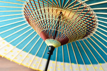 画像をギャラリービューアに読み込む, 蛇の目傘【軒奴 ターコイズ×ガラスボタン】