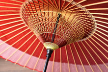 画像をギャラリービューアに読み込む, 蛇の目傘【軒奴 赤×よろけ縞】