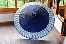画像をギャラリービューアに読み込む, 蛇の目傘【軒奴 紺×格子模様】