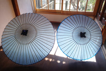 画像をギャラリービューアに読み込む, 小蛇の目傘【三日月 水色×ターコイズ】 - 和傘CASA