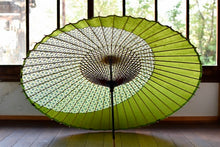 将图片加载到图库查看器,蛇の目傘【月奴 緑格子×若草】 - 和傘CASA