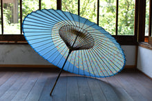 将图片加载到图库查看器,蛇の目傘【月奴 水色×花柄】 - 和傘CASA