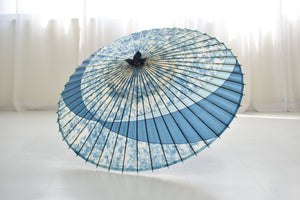 Janome Umbrella [划线柿子汁×靛蓝染料（白）]