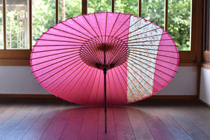 Janome雨伞【条纹粉色x花卉图案】