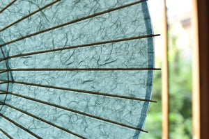 日傘【二重張　白×雲竜紙（緑）】