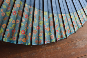 Jano-me gasa (Japanese umbrella) [Moon : light blue x floral pattern]