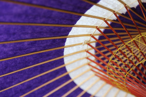 蛇の目傘【中張　紫×白胡粉】