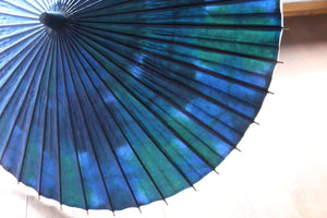 Sombrilla [Azul marino doble x teñido por pliegues (verdoso)