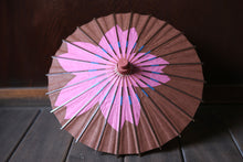 画像をギャラリービューアに読み込む, まめ和傘【切継ぎ　桜（茶×ピンク）】 - 和傘CASA
