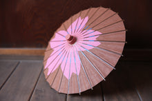 画像をギャラリービューアに読み込む, まめ和傘【切継ぎ　桜（茶×ピンク）】 - 和傘CASA
