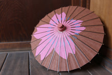 画像をギャラリービューアに読み込む, まめ和傘【切継ぎ　桜（茶×ピンク）】 - 和傘CASA
