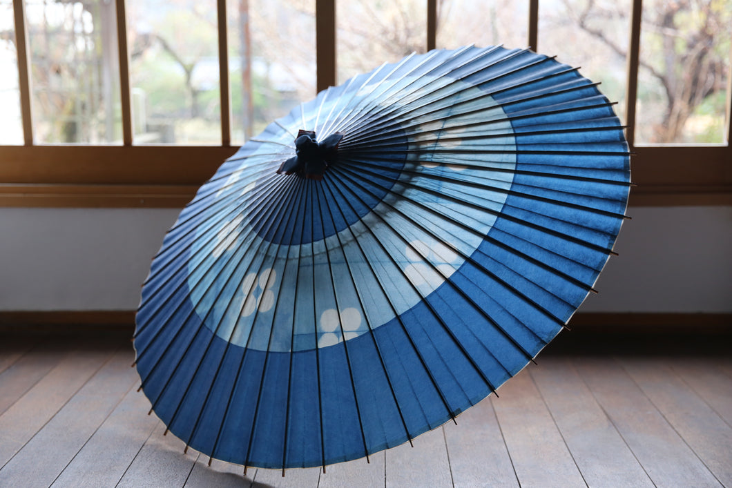 Janome umbrella [Ishitetsu white indigo dyeing 2024 Sukeroku flower crown]