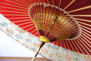 Jano-me gasa (Japanese umbrella) [Moon : red x four princes]