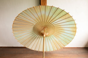 Parasol [Double-stretched persimmon juice dyed handmade Mino Japanese paper (black persimmon) x Watermark Japanese paper polka dots (small)]