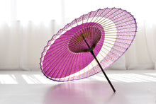 Load image into Gallery viewer, Janome Umbrella [Mikazuki Red Purple x Rhinoceros Chrysanthemum]

