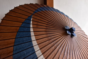Janome Umbrella [划线柿子汁×靛蓝染料（白）]