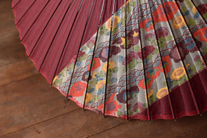 Paraguas Janome [Striped Obi Crimson x Floral Seigaiha]