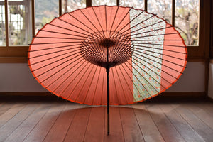 Janome 雨伞 [条纹带橙色 x 花卉图案]